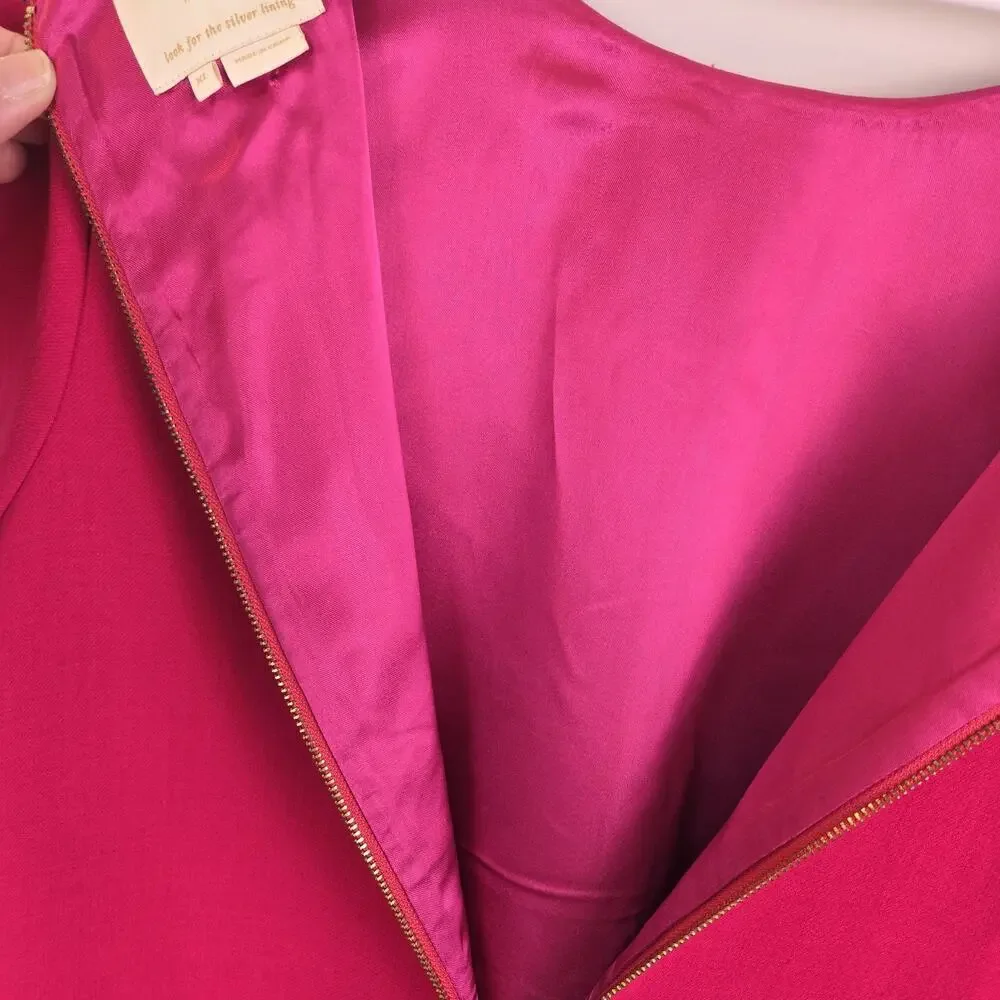 Kate Spade New York Women Pink Back Zip Dress Size XL Wool Blend Pockets Barbie
